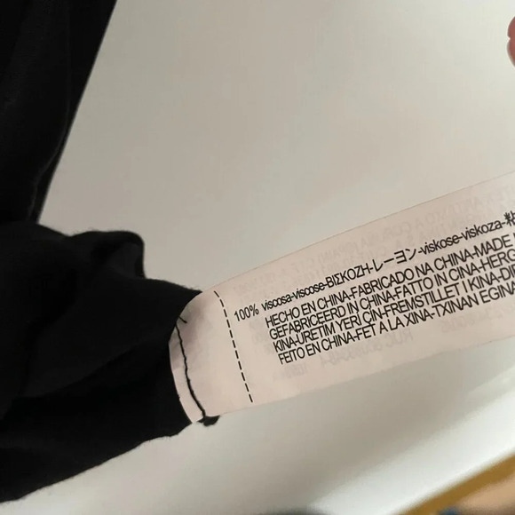 Zara Silky Satin Effect Surplus Midi Dress Black Blogger Fav Sz Small - Picture 10 of 10